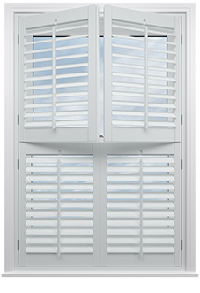 Bromley, Cool Grey - Tier on Tier Plantation Shutter